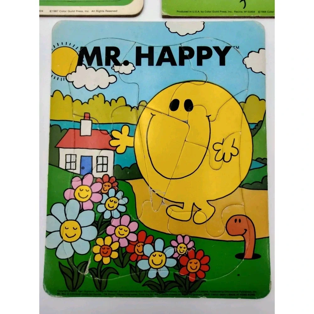 Set-3 MR HAPPY PUZZLES 80s VTG Bear Family Toys‎ Rare SEE B59.1ES1130.35.36